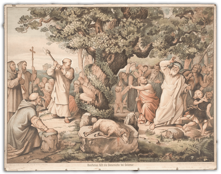 Boniface Fells the Donar Oak. Heinrich Maria von Hess 1834